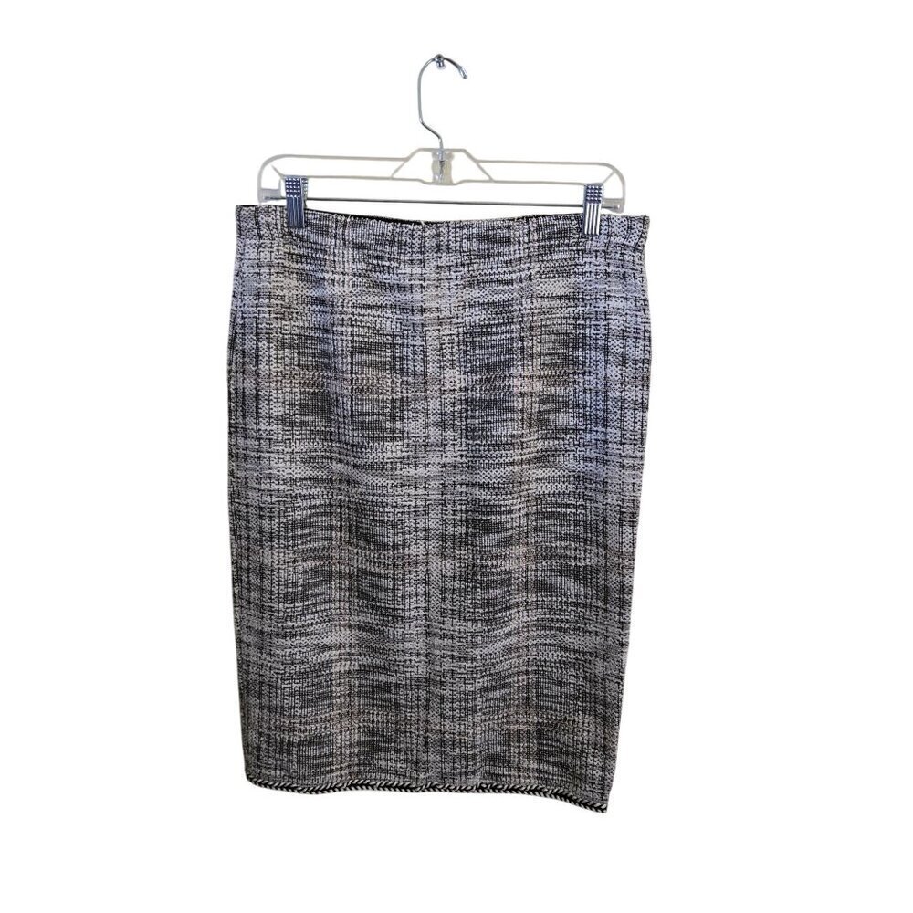 Max Studio NWT Black White Tweed Pull On Pencil Skirt Size L